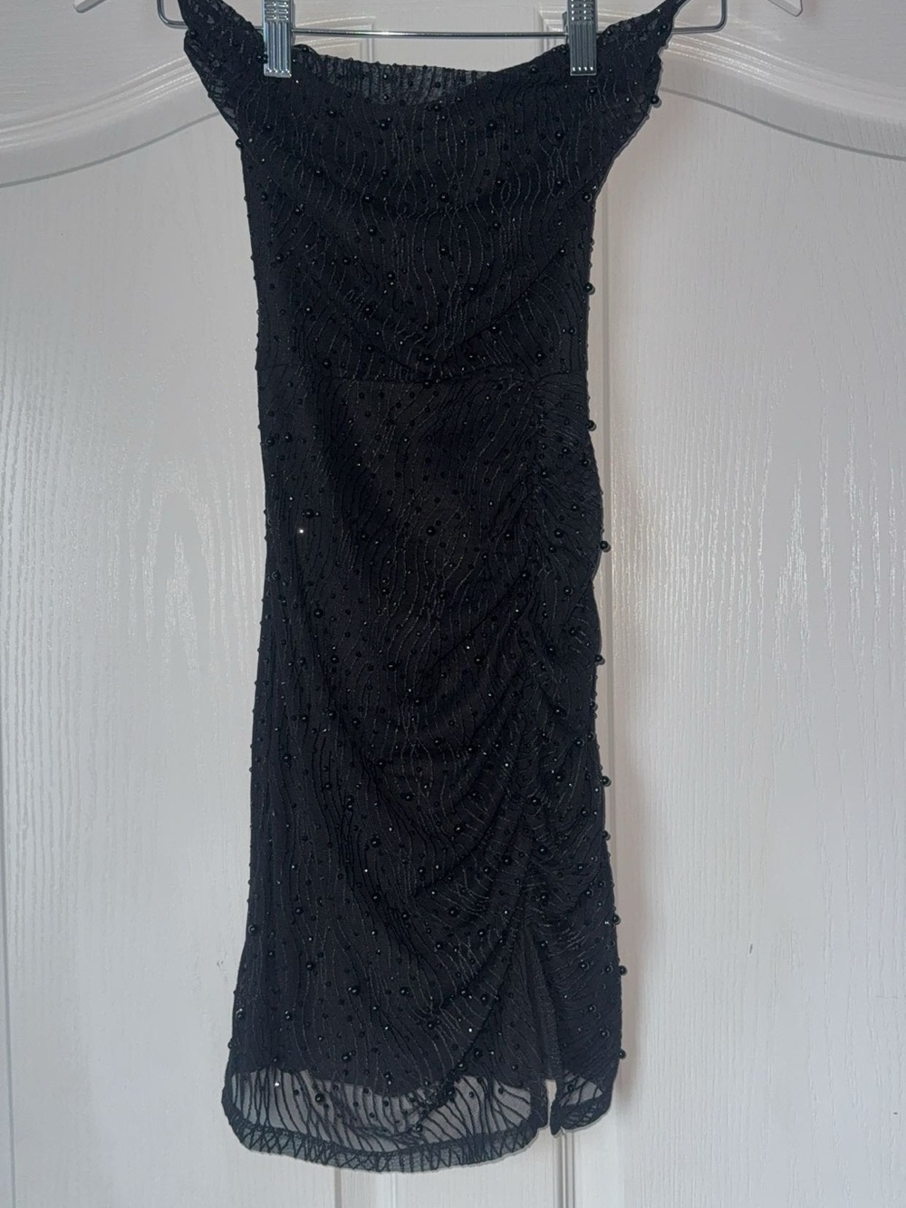 Windsor Strapless Black Beaded Cocktail Dress homecoming
